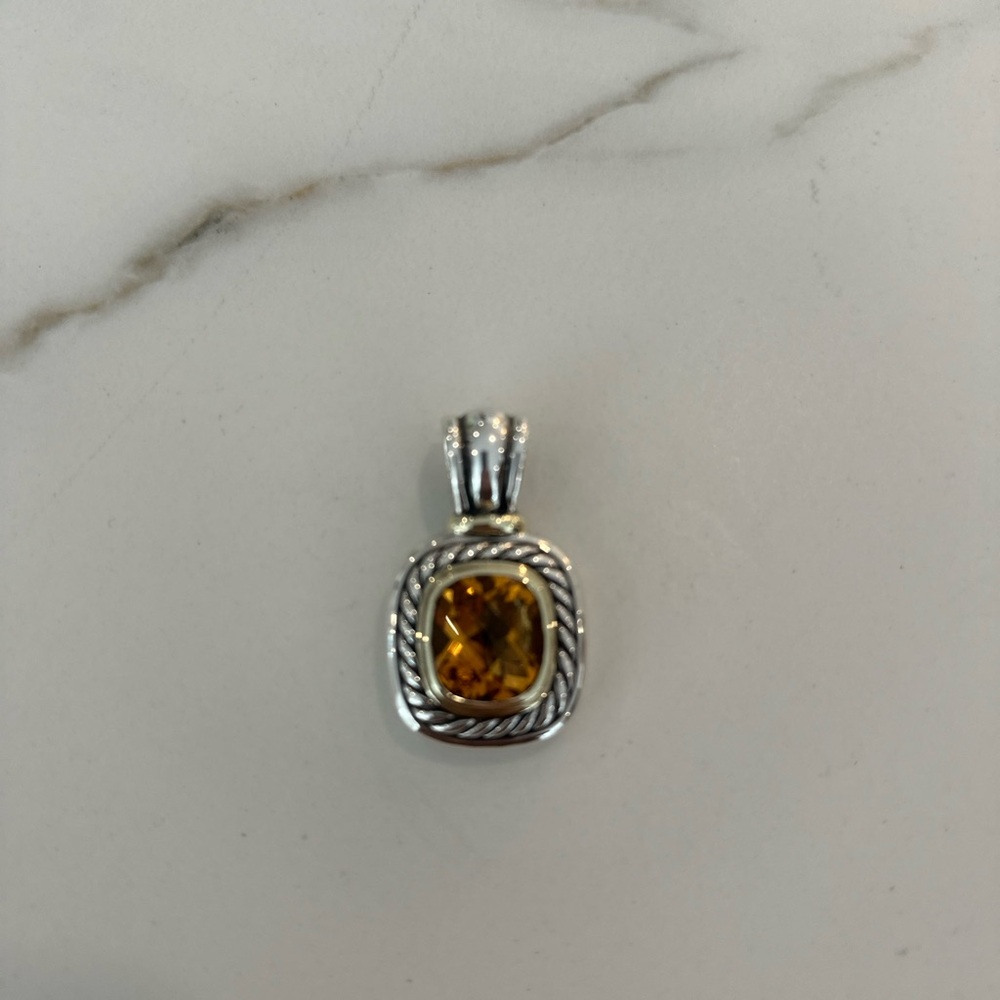 David Yurman extra large Citrine Albion Pendant